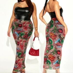slim fit dress slacks Graffiti Print Padded Sequin Shoulder Stretch Gown – MORGAN WELLS DRAG  CLOSET